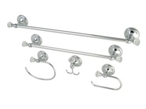Kingston Brass BAHK71512478C Celebrity 5-Piece 18 and 24 Towel Bars Bathroom Accessory Set, Polished Chrome