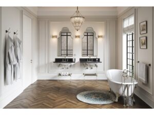 Kingston Brass KVPK36KAB5 Templeton 36 Black Granite Console Sink with Acrylic Legs and Shelf (8-Inch, 3-Hole), Black Granite/Oil Rubbed Bronze